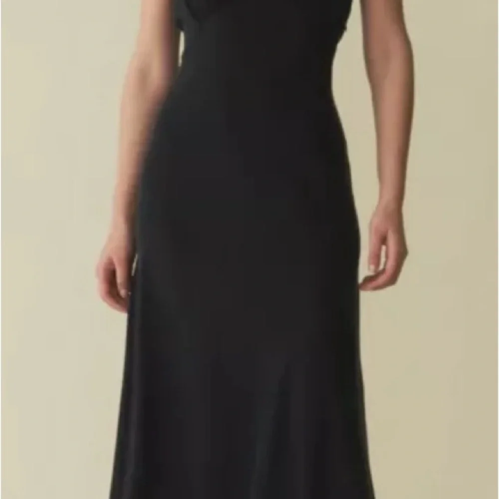 Doen Claire Dress Black Silk Bias Cut Lace Flutter Sleeve NWT - Picture 7 of 10